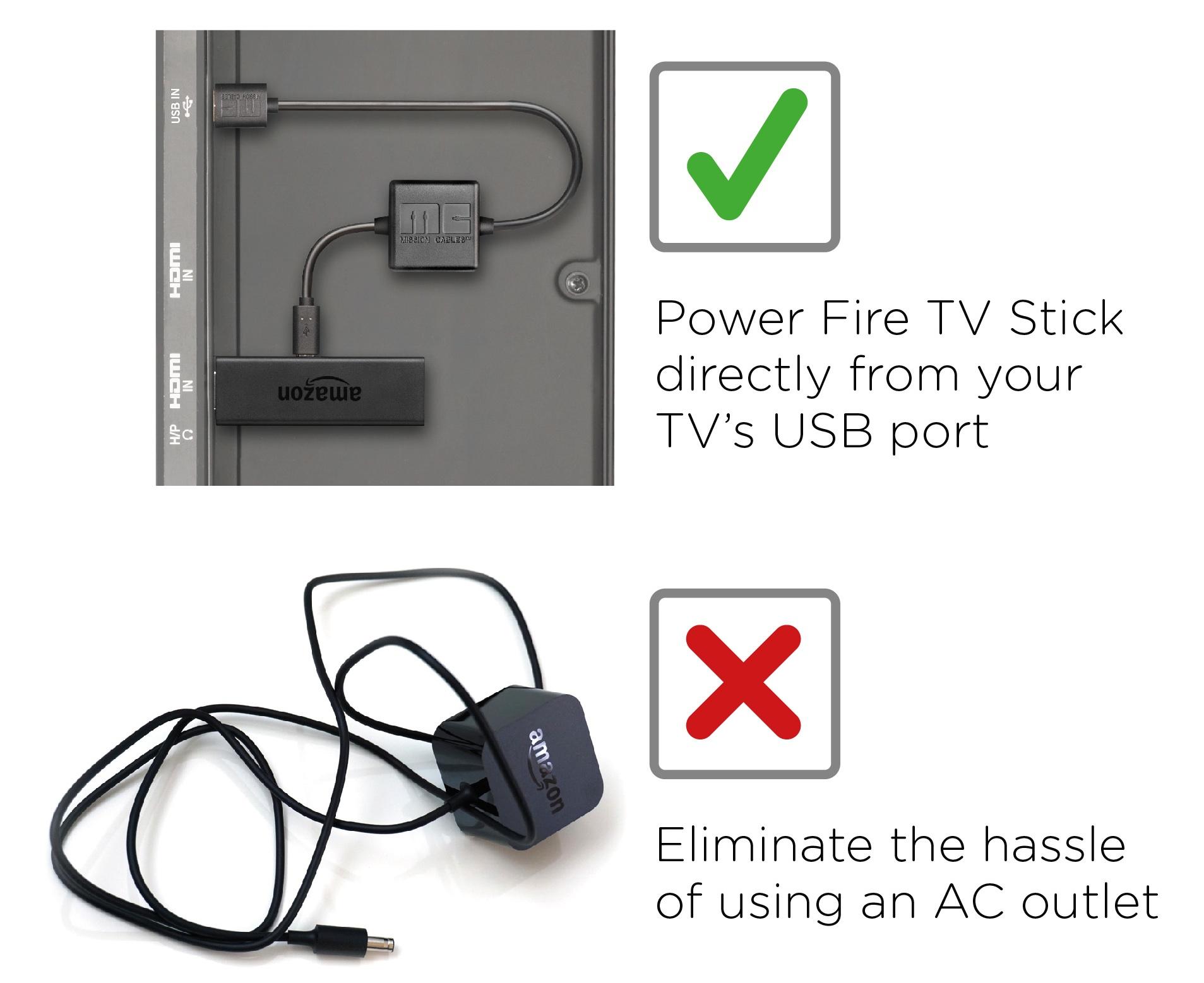 Mission Power USB Cable for Powering Fire TV Stick [NOT