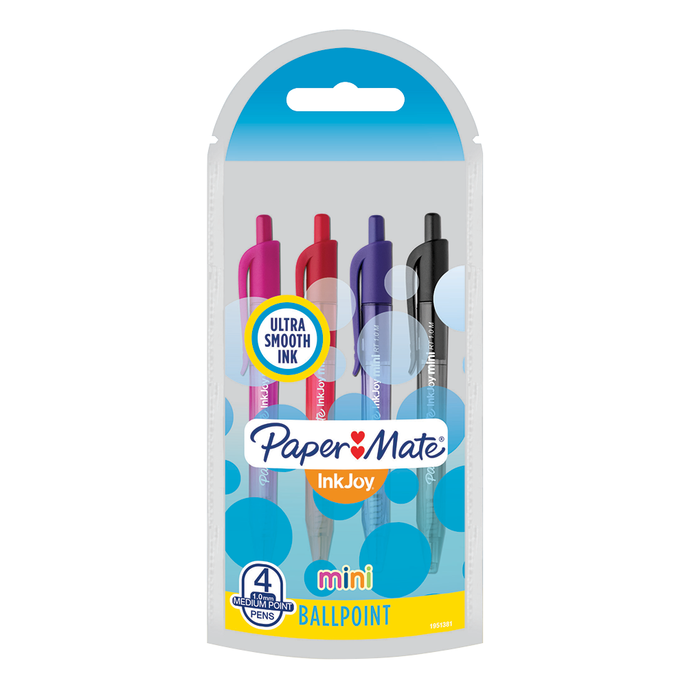 Paper Mate InkJoy Mini Retractable Ballpoint Pens, Medium