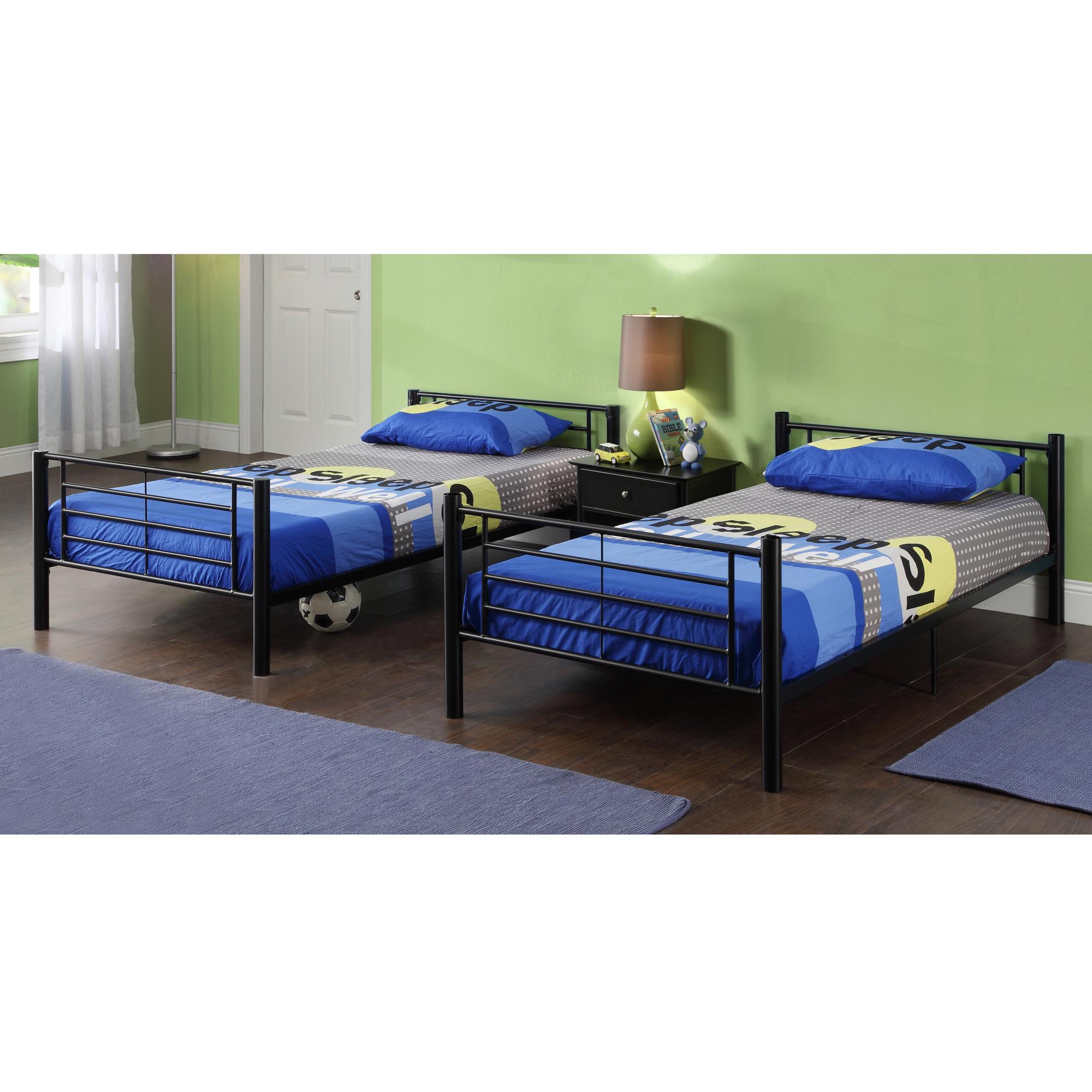 Walker Edison TwinOverTwin Metal Bunk Bed, Black Kitchen