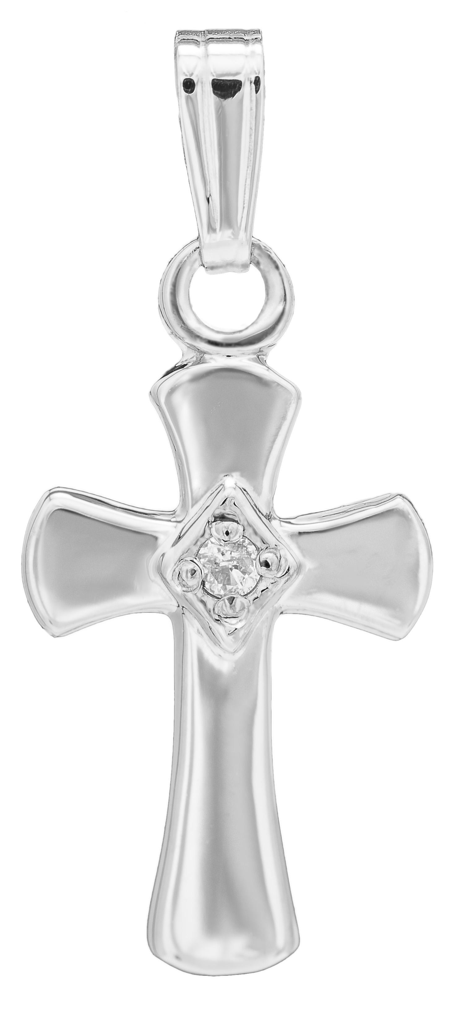 Amazon.com: Sterling Silver Children's Diamond Cross Pendant Necklace