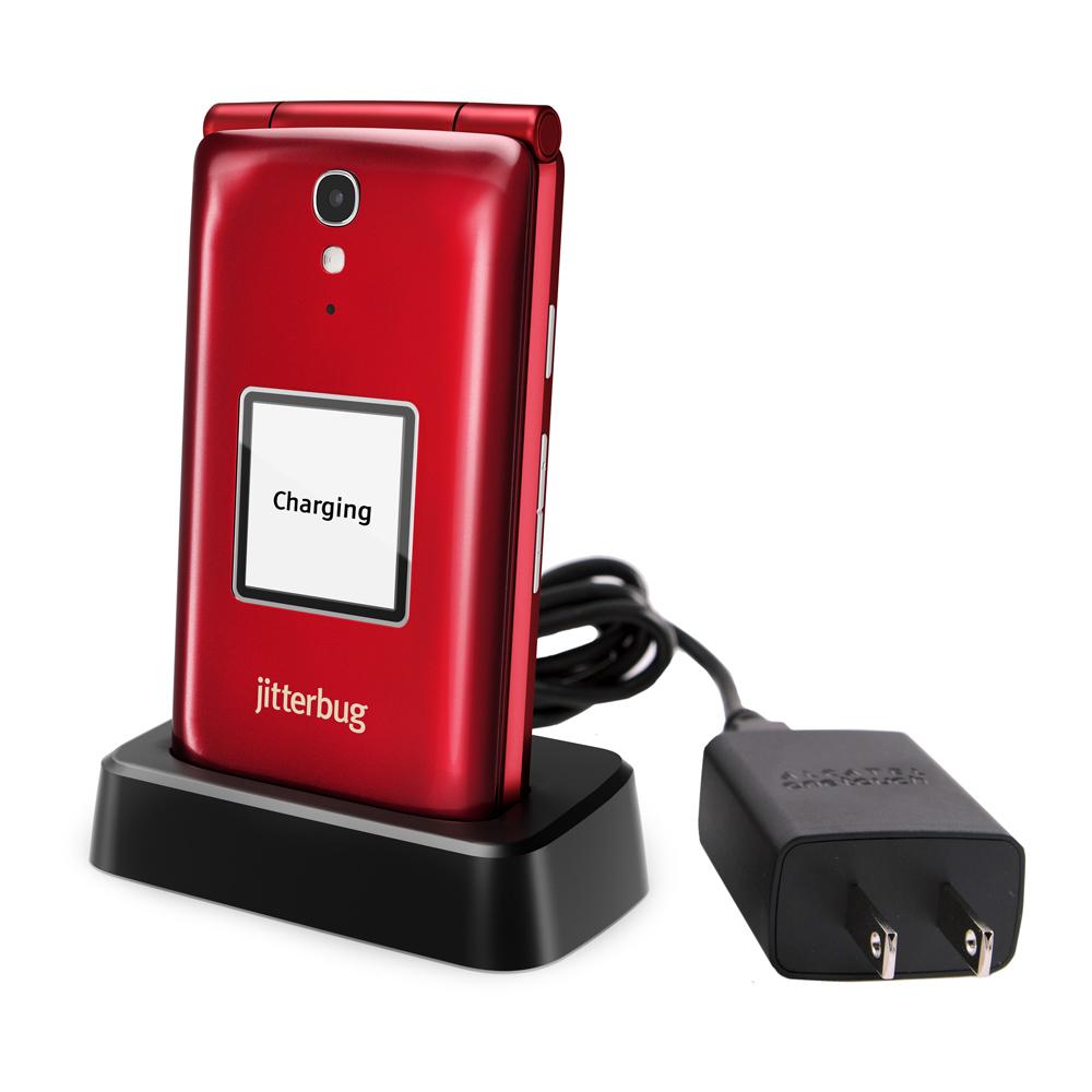 Jitterbug Flip EasytoUse Cell Phone for Seniors (Red) by