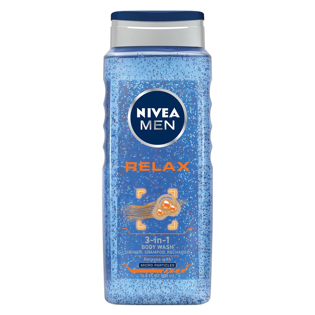 NIVEA MEN Relax 3in1 Body Wash Shower Gel, 16.9 oz