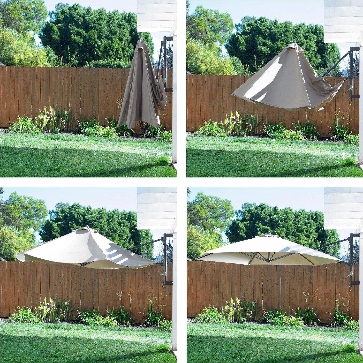Mission Hills Tucson 10' Wall Umbrella Sunbrella Side