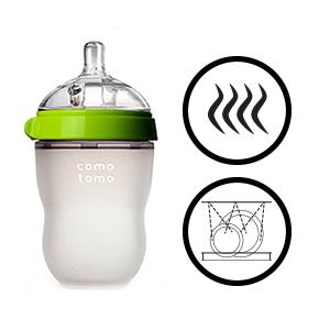 Amazon.com : Comotomo Natural Feel Baby Bottle, Green, 8 Ounces : Baby