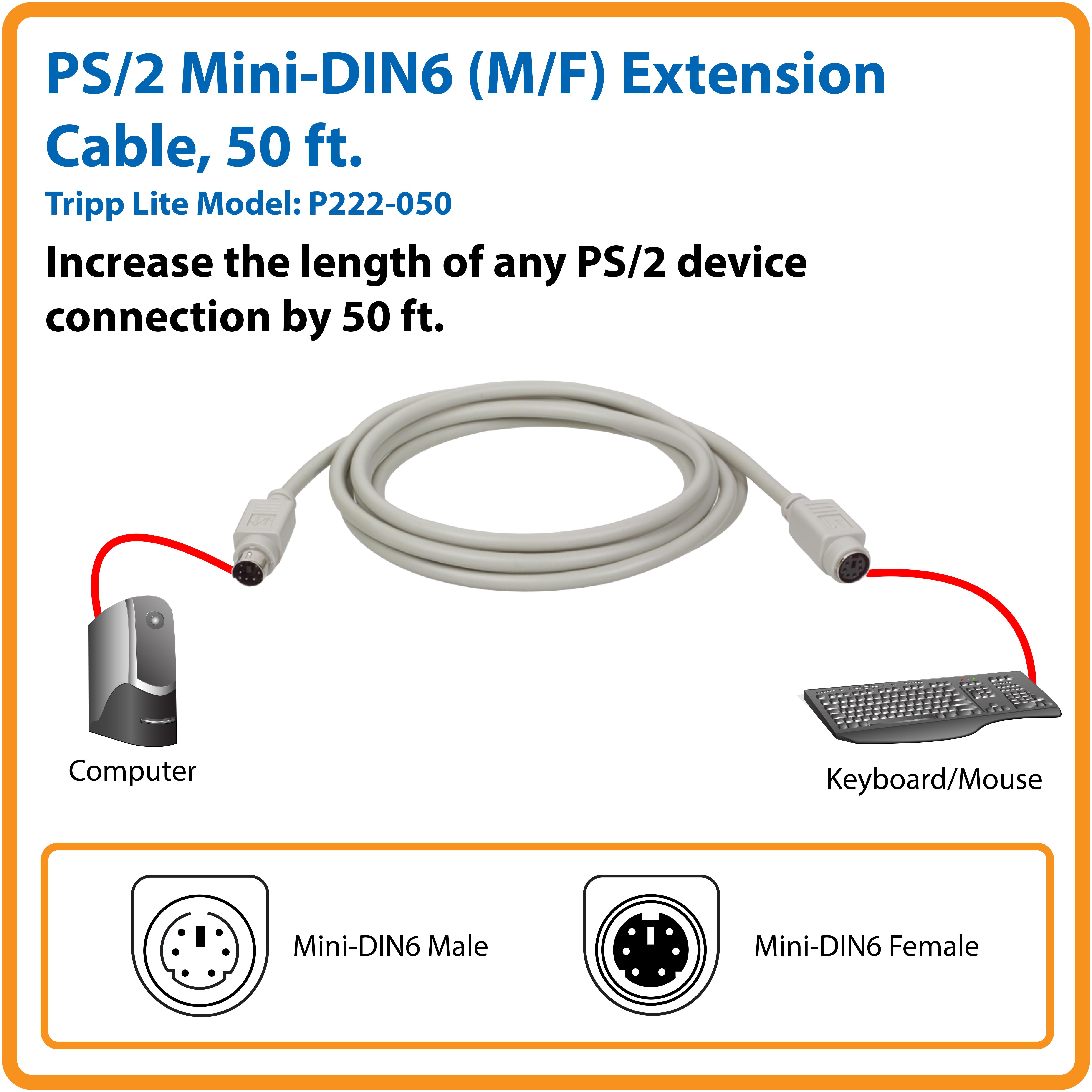 Tripp Lite PS/2 Keyboard or Mouse Extension Cable (Mini