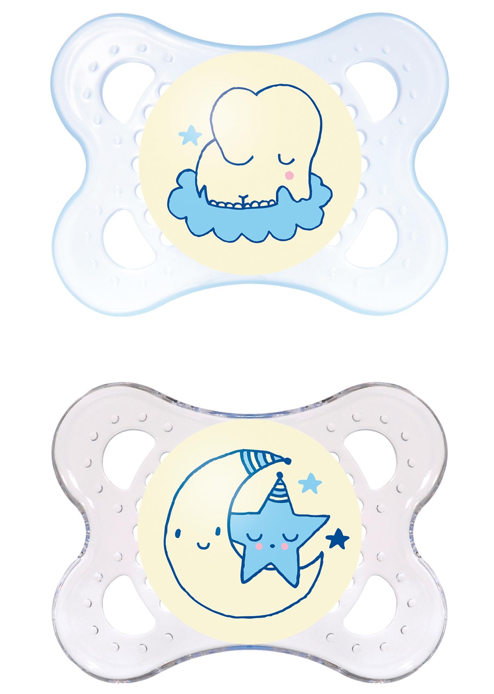 MAM Night Orthodontic Pacifier, Boy, 06 Plus Months, 2