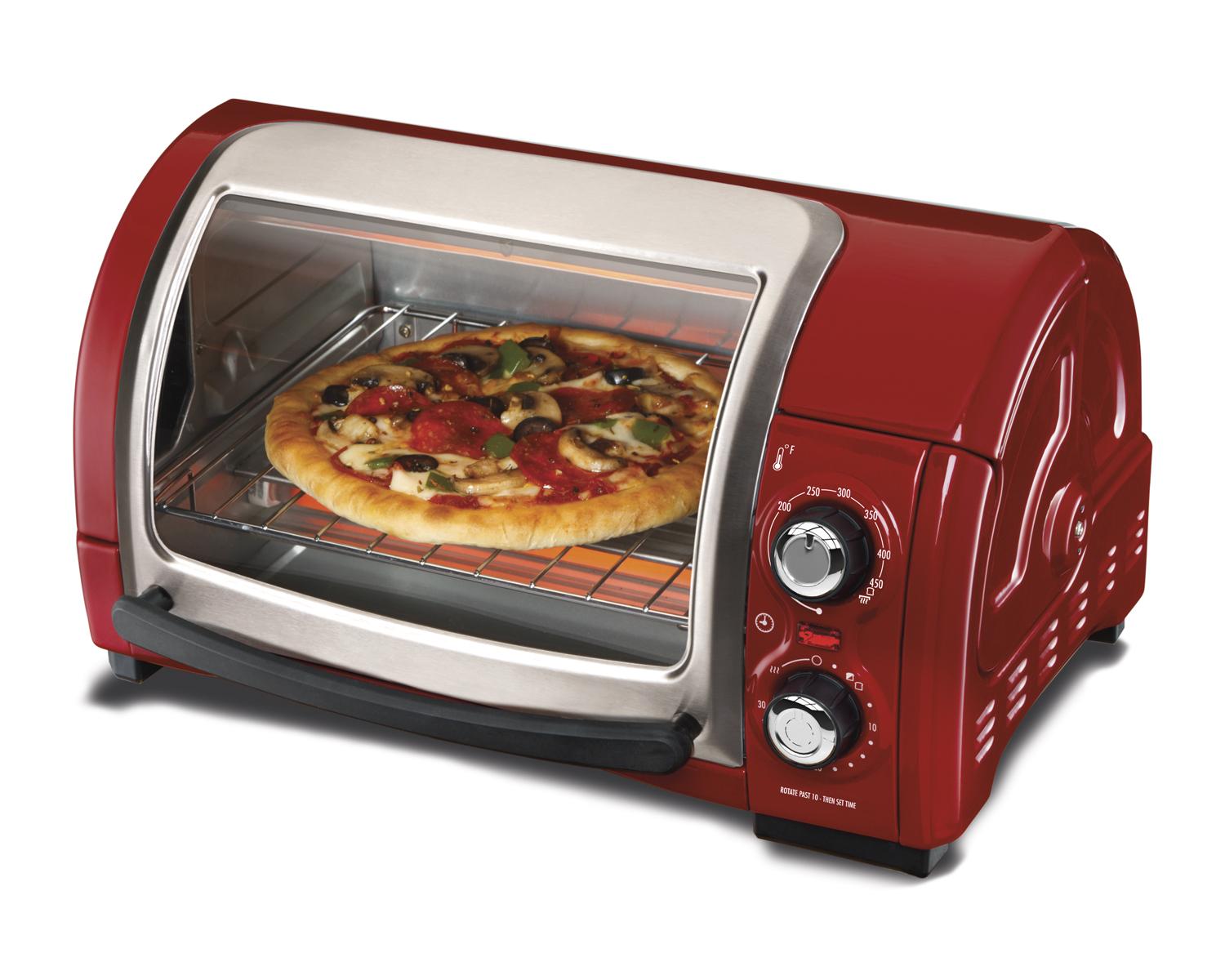 Hamilton Beach Easy Reach Toaster Oven, Red (31337