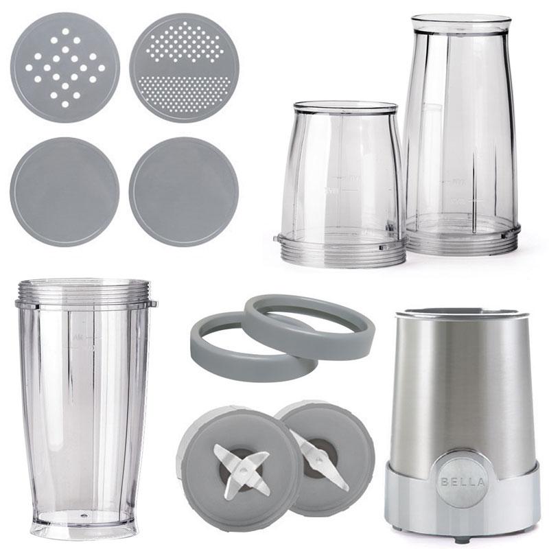 BELLA Personal Size Rocket Blender, 12 piece set, color