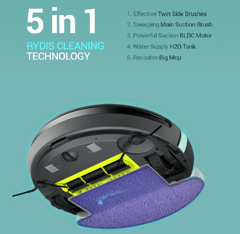 Moneual RYDIS H68 Pro RoboVacMop Hybrid Robot Vacuum