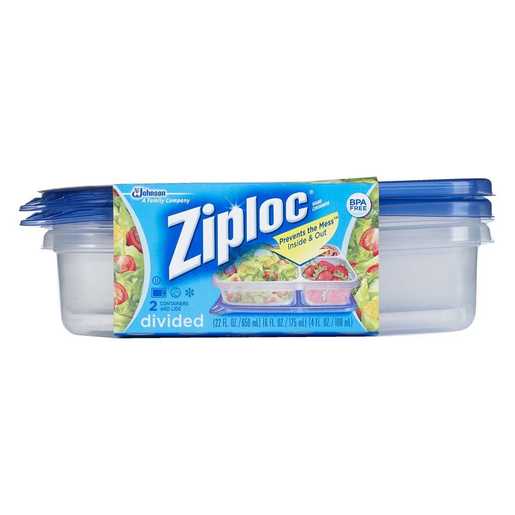Ziploc Container Divided Rectangle 2 ct (Pack Of 3) Health
