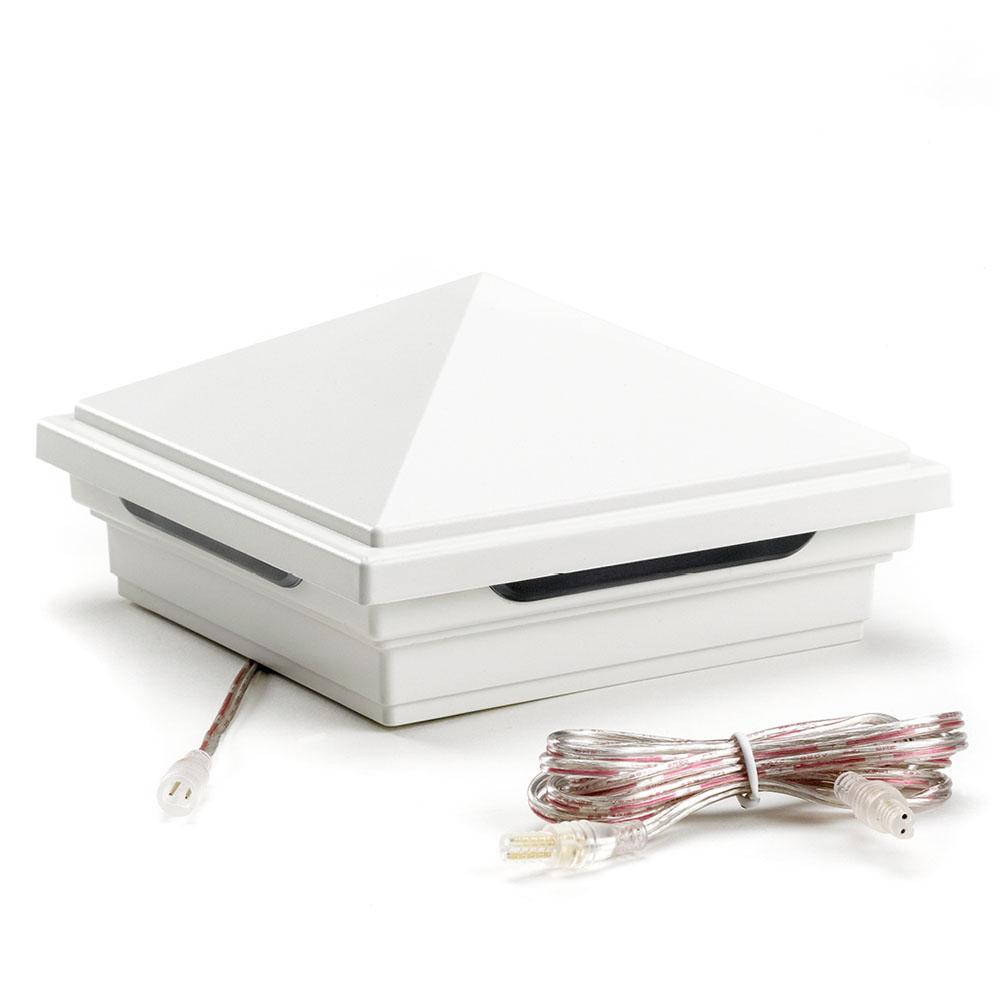 LED Post Cap Light Square Style, Classic White