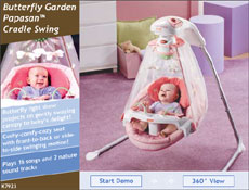 butterfly sparkle papasan cradle swing