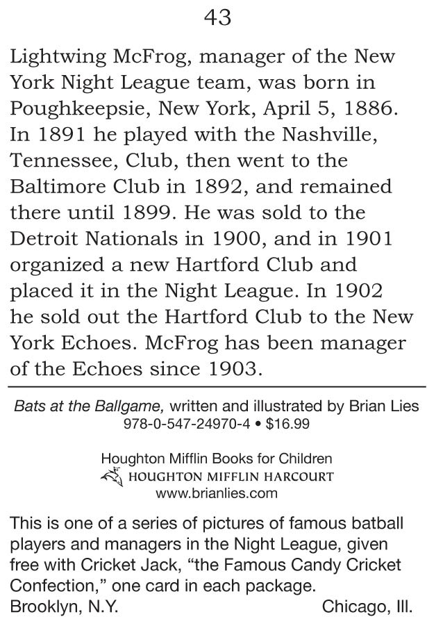 Bats at the Ballgame (A Bat Book) Lies, Brian 9780547249704 Amazon