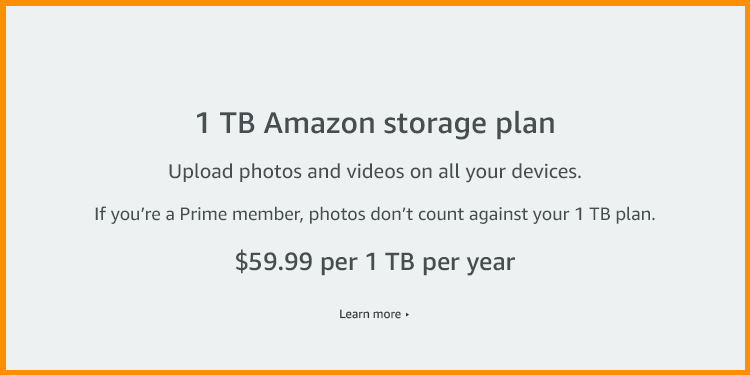 1 TB+ Amazon Digital Storage Plan