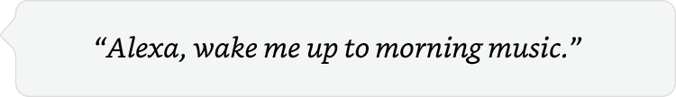 Alexa, wake me up