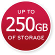 Up to 250GB of Storage