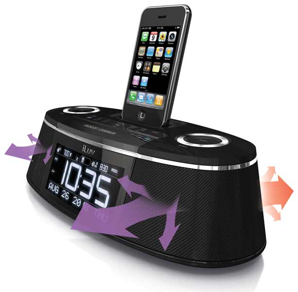 iLuv Vibe Plus Bed Shaker Dual Alarm Clock Dock for iPhone