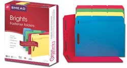 Smead Fastener Folders with Reinforced Tab in Assorted Colors 11975