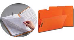 Smead Fastener Folders with Reinforced Tab in Orange 12540