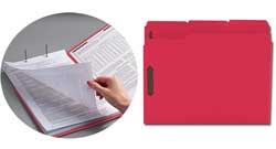 Smead Fastener Folders with Reinforced Tab in Red 12740