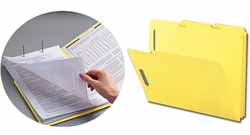 Smead Fastener Folders with Reinforced Tab in Yellow 12940