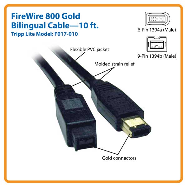 Tripp Lite FireWire 800 IEEE 1394b Hispeed Cable (9pin