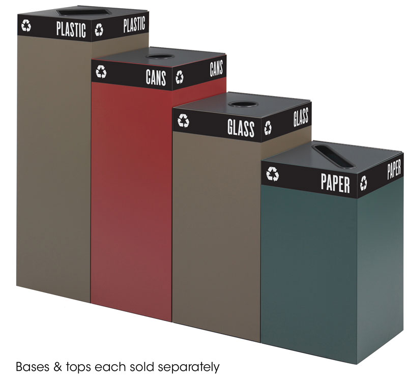 Safco Public Square Recycling Lid - Black, Square Opening For Trash & Recycling Bins - View #7
