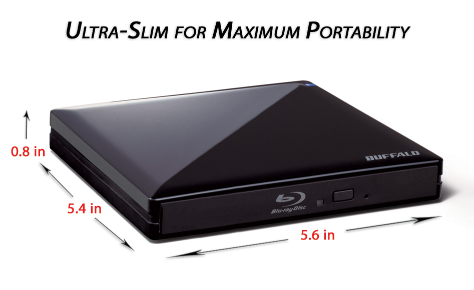 Amazon Com Buffalo Mediastation 6x Usb 2 0 Portable Blu Ray Writer Br Px68u2 Bk Electronics