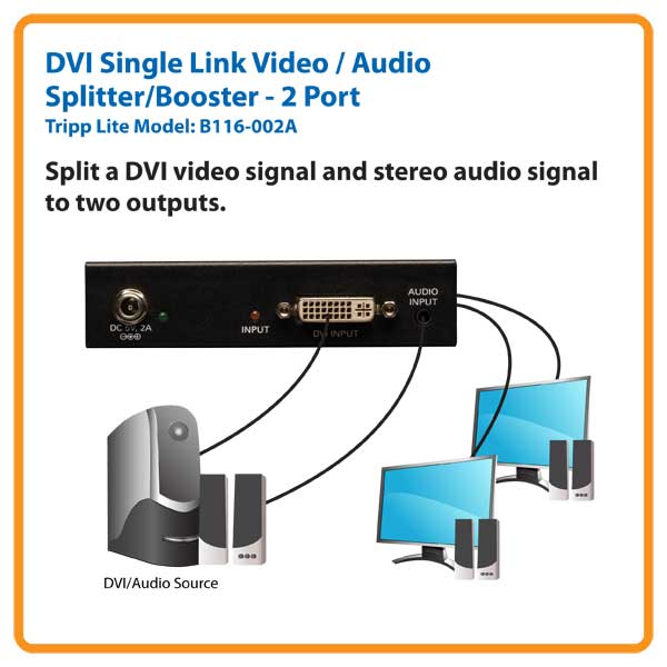 Amazon.com: Tripp Lite 2-Port DVI Splitter with Audio and ... lg home theater connection diagram 