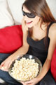 Lady with popcorn