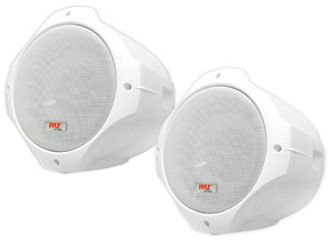 Waterproof Marine Wakeboard Tower Speakers - 6.5in Dual Subwoofer Speaker Set and 1” Tweeter with 200 Watt Power - 2-way Boat Audio Stereo System with Mounting Bracket - 1 Pair - PLMRW65 (White)