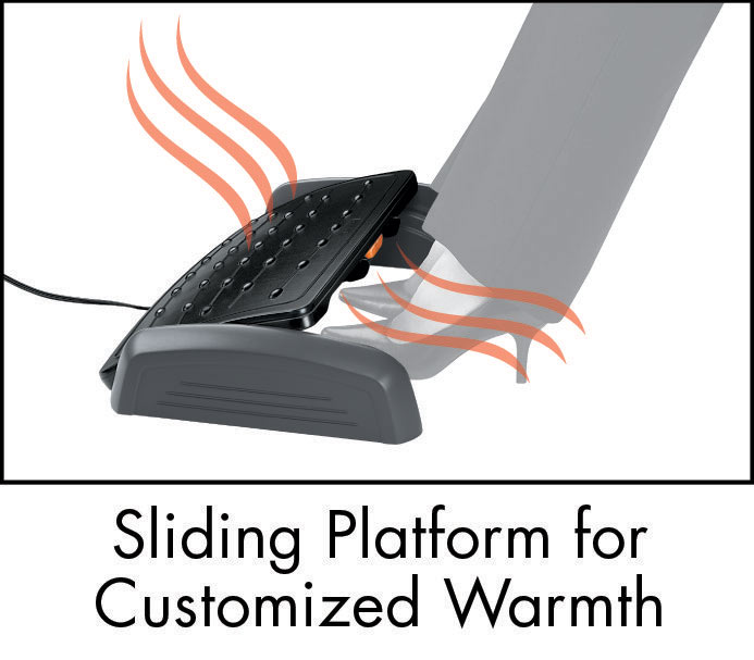 Fellowes Heat and Slide Footrest, Black/Grey (8080901