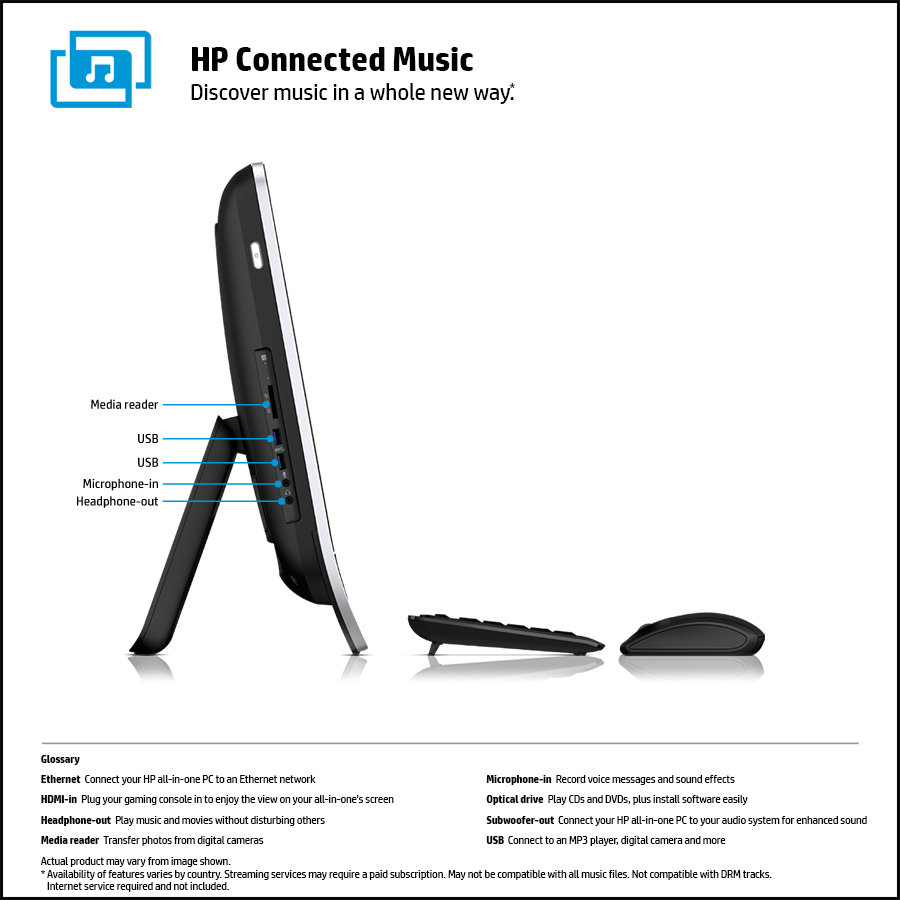 HP Pavilion 20b309 20Inch AllinOne Desktop (E12500, 4GB, 1TB, Windows 8) Amazon.ca