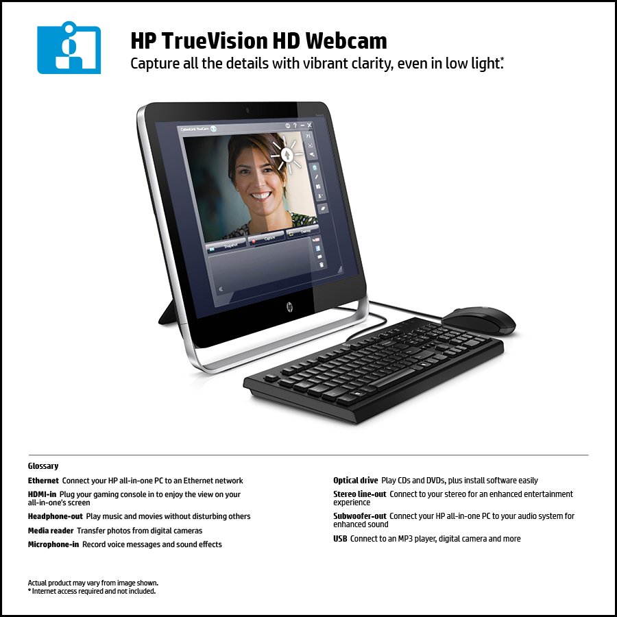 HP Pavilion 23p010 23Inch Touchscreen All in One Desktop