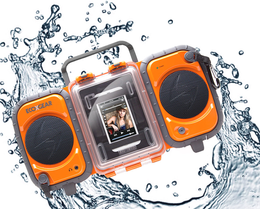 ECOXGEAR Rugged and Waterproof Stereo Boombox GDIAQ2SI60