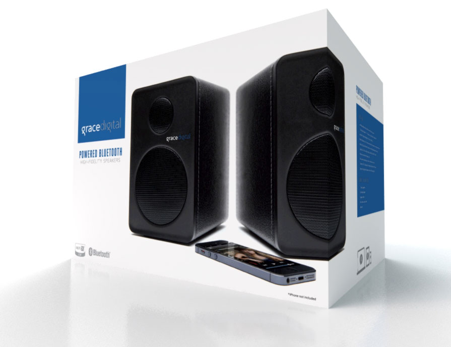 Grace Digital GDIBTSP201 aptX Powered Bookshelf Bluetooth