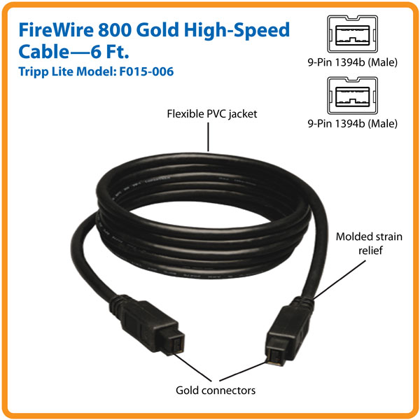 Tripp Lite FireWire 800 IEEE 1394b Hispeed Cable (9pin