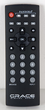 Remote included with the Grace Digital Allegro Wi-Fi Radio