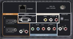 Back panel of the VIZIO E322VL 32-inch LCD HDTV