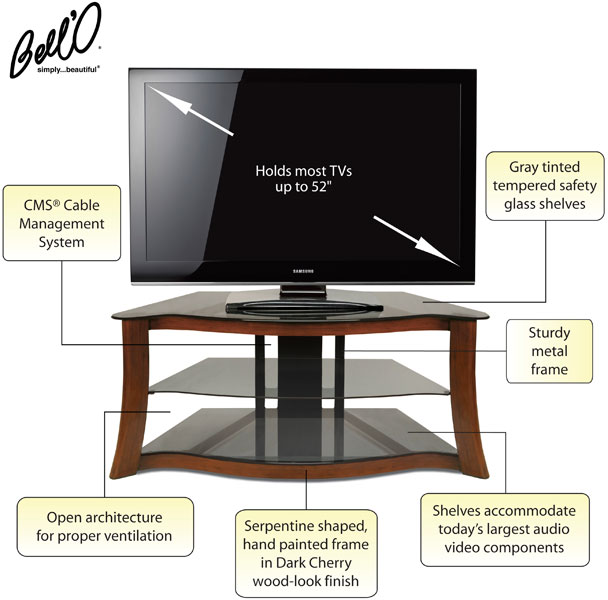 Bell'O PVS3103 AV Stand Holds Up To 52inches or 125lbs TV