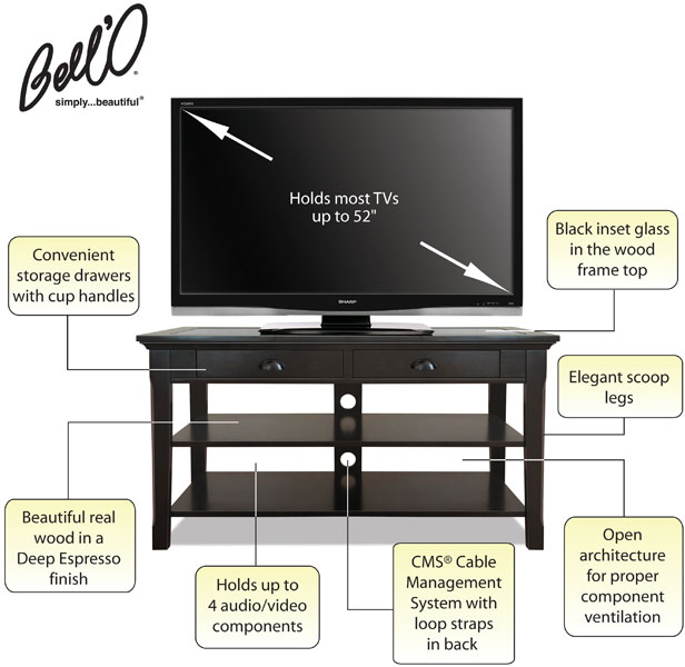 BELL'O OA351 Audio/Video Furniture for 27 to 52 Inch TVs