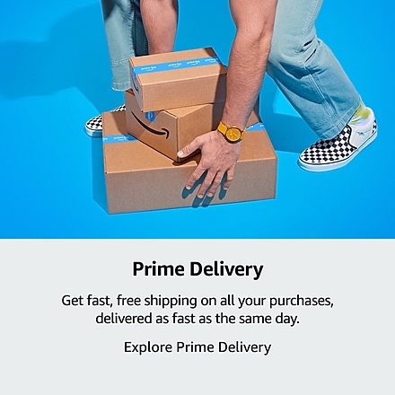 Prime Delivery Get fast, free shipping on all your purchases, delivered as fast as the same day. Explore Prime Delivery