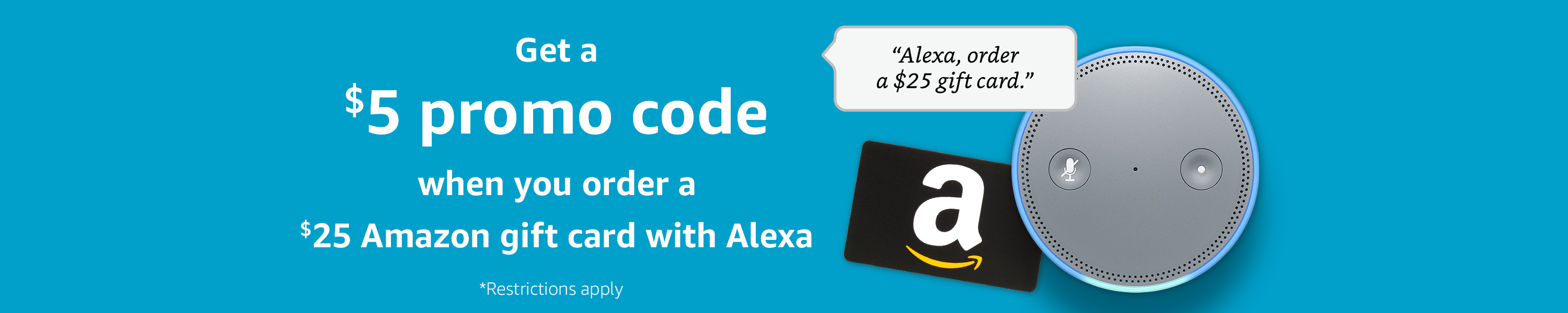 Order a $25 gift card with Aelxa and get a $5 promo code  >Learn more
