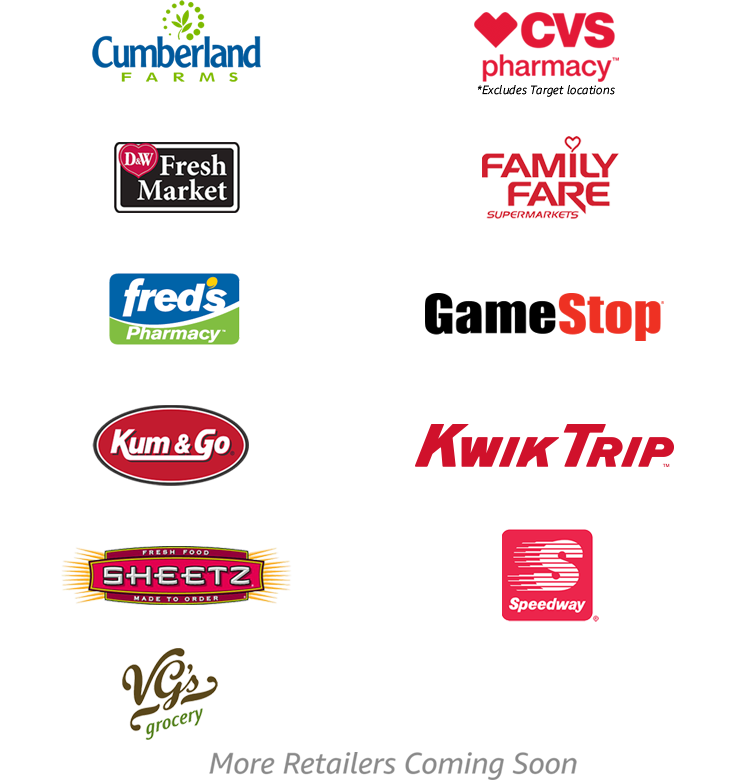 CVS | D&amp;W Fresh Market | Family Fare Supermarkets | Kum &amp; Go | Speedway | Sheetz | VG's Grocery