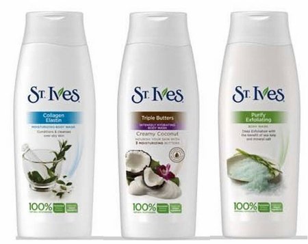 St. Ives complete range of body wash products.