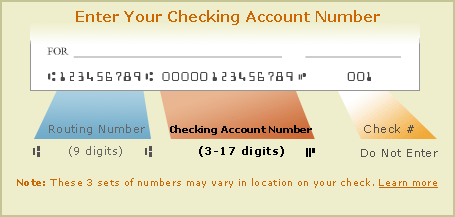 Please enter your bank account number