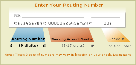 Please enter your 9-digit bank routing number