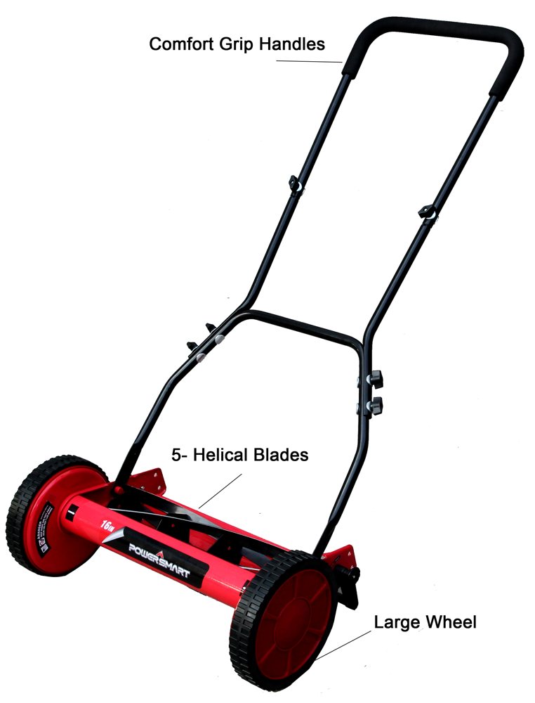 Power Smart DB6701 Reel Lawn Mower, 16Inch Walk Behind