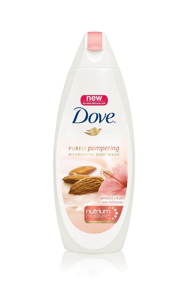 Dove Purely Pampering Body Wash, Almond Cream with Hibiscus, 24 Ounce, (Pack of 2