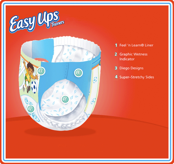 Pampers Easy Ups Trainers for Boys, Size 4, 88Count